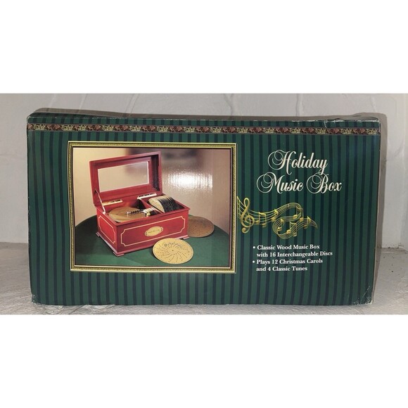 1999 Mr. Christmas Classic Wooden Music Box with 16 Discs! New! - Picture 1 of 6